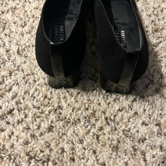 Stuart Weitzman Black Heels with Silver Accents - Picture 7 of 10